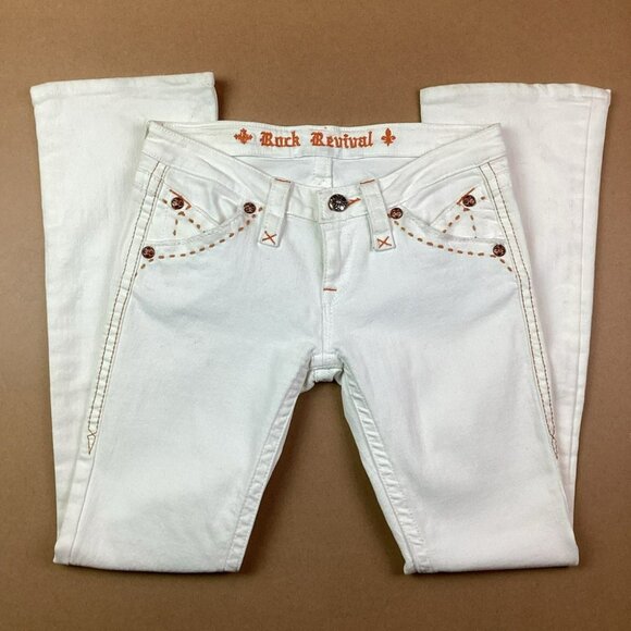 Rock Revival White Flare Jeans 26 - Picture 3 of 11
